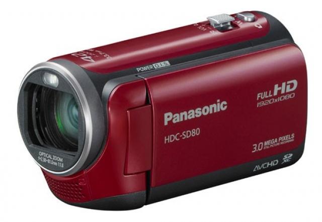 Видеокамера Panasonic HDC-SD80EE-R красный 1/5.8