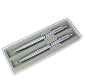 Шариковая ручка и карандаш механический в футляре MARATHON SET, серебристый