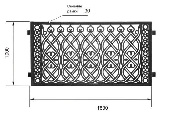 Чугунная секция ограждения