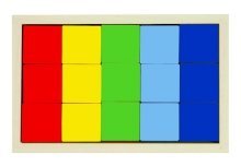 Набор «Кубики» деревянный окрашенный, 15 шт. в наборе, 5 цветов