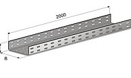Лоток П-100х100х2000 перфорированный (0.7мм) цинк Лоток П-100х100х2000 перфорированный (0.7мм) цинк