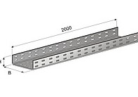 Лоток ПЗ-400х50х2000 перфорированный замковый (0.7мм) цинк Лоток ПЗ-400х50х2000 перфорированный замковый (0.7мм) цинк