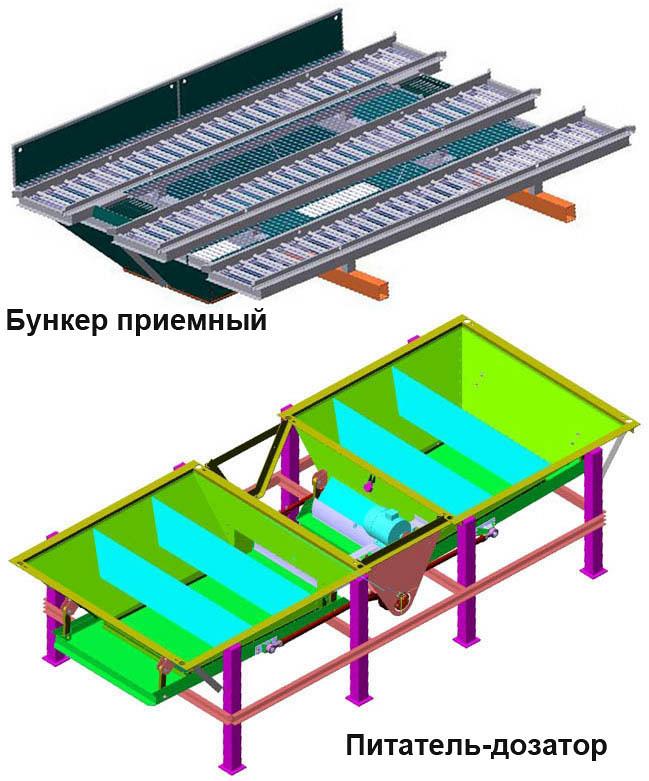 ЗАВ-40.13.000 Бункер приемный. ОП-50.02.000 Питатель-дозатор ЗАВ-40.13.000 Бункер приемный. ОП-50.02.000 Питатель-дозатор