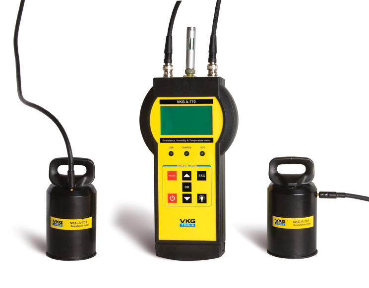 Измеритель поверхностного сопротивления, относительной влажности и температуры VKG A-770
