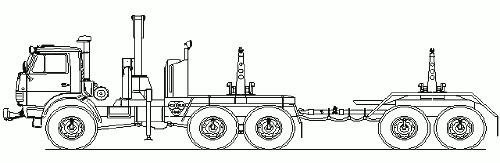 Автопоезд трубовоз с гидроманипулятором ИМ-150