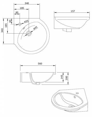 Раковина SANINDUSA TINY 108700, 108710