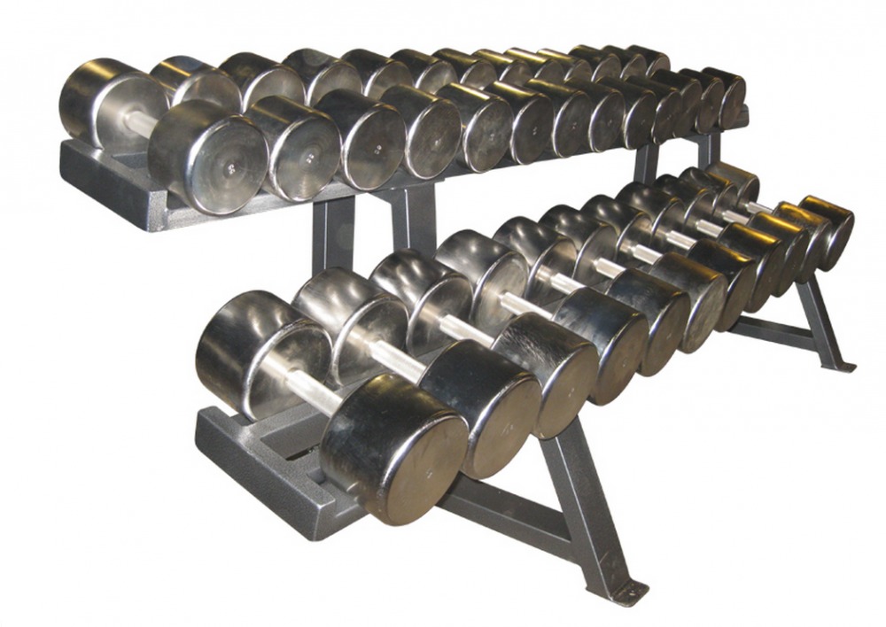Гантельный ряд хромированный от 12,5 до 40 кг с шагом 2,5 кг ГП-015