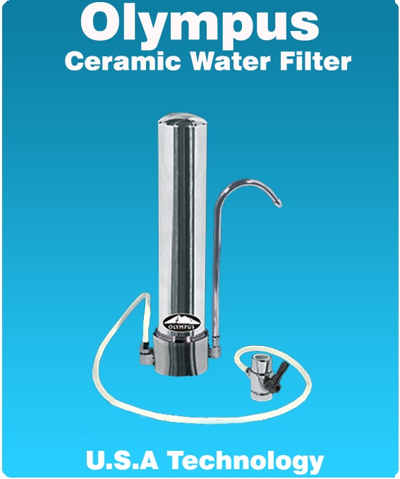 Настольный фильтр для воды.   Olympus (Ceramic Water Filter) со сменным керамическим картриджем