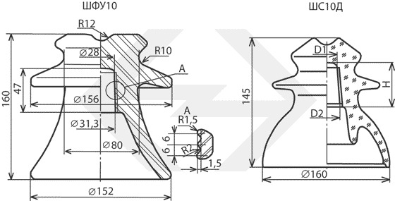 Изоляторы штыревые для воздушных линий электропередачи типа ШФУ И ШС