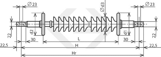 Линейные подвесные полимерные изоляторы для ЛЭП 110-220 кВ ЛК 120/110-БIV