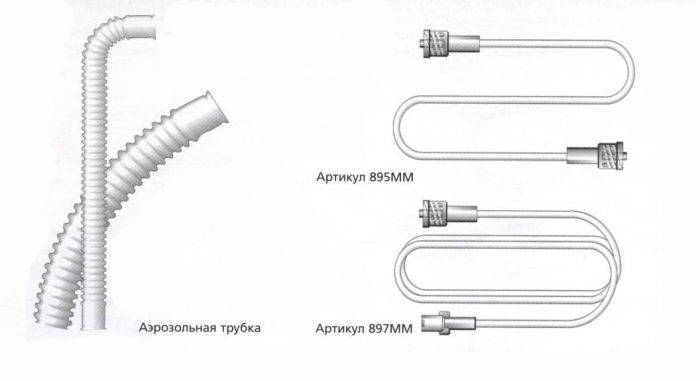 Гофрированная аэрозольная трубка и трубка для взятия проб газа