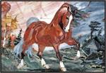 Мозаичное панно Красный конь