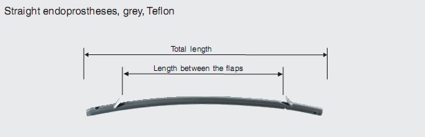 Прямой эндопротез (Стент блилиарный), серый, тефлон, (7,0Ch.; 8,5Ch.; 10,0Ch.; 11,5Ch.)