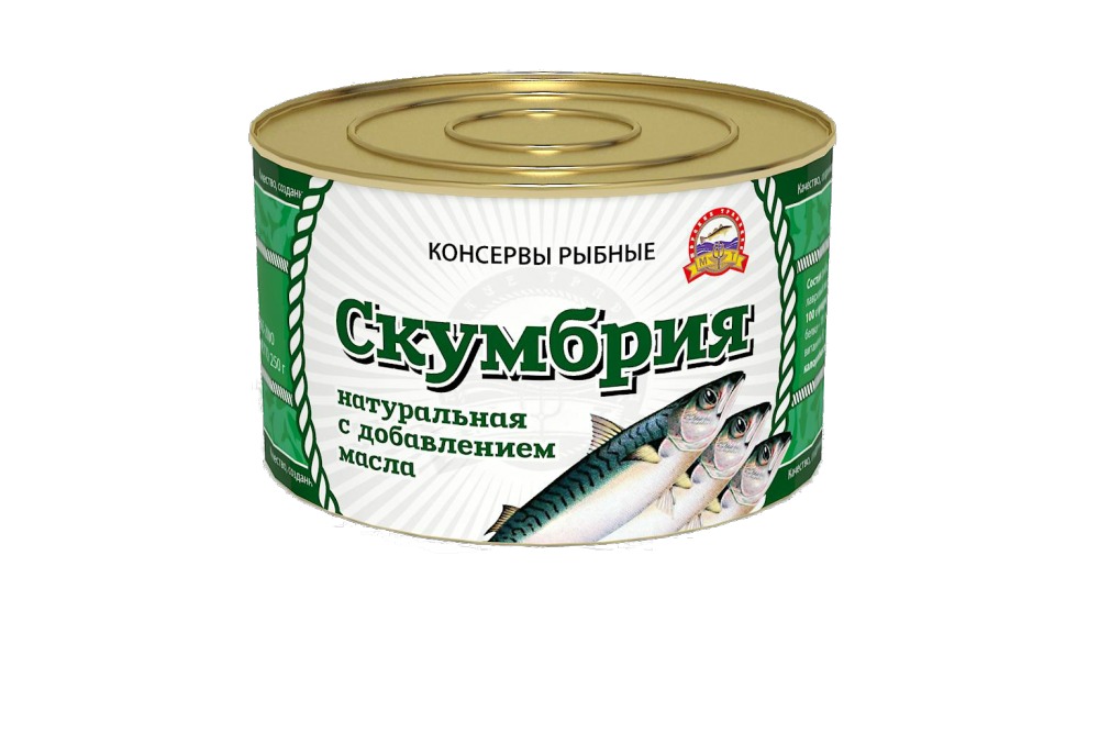 Скумбрия атлантическая натуральная с добавлением масла