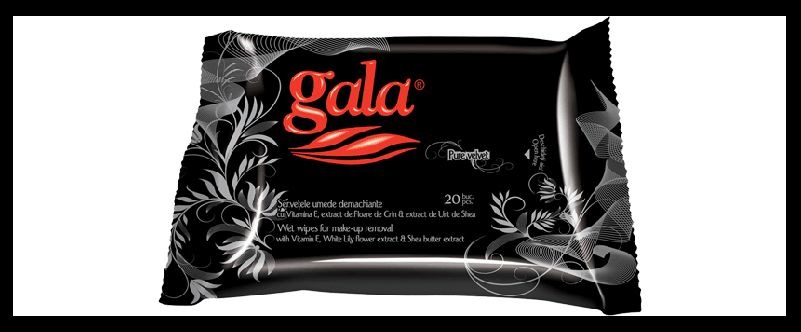 GALA(Гала). Влажные салфетки для снятия макияжа . 15 шт.