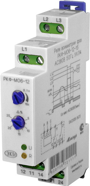 Реле контроля фаз РКФ-М06-12-15 AC380В