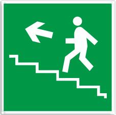Эвакуационный знак, код E 16  Направление к эвакуационному выходу по лестнице вверх