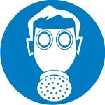 Предписывающий знак, код M 04 Работать в средствах индивидуальной защиты органов дыхания
