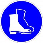 Предписывающий знак, код M 05 Работать в защитной обуви