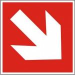 Знак пожарной безопасности, код F 01-02 Направляющая стрелка под углом 45°