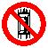 Запрещающий знак, код P 13 запрещается подъем (спуск) людей по шахтному стволу