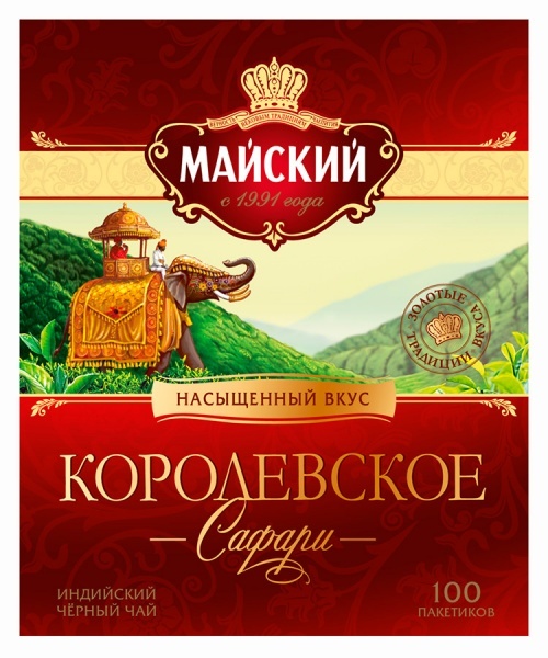 Чай Майский Королевское Сафари листовой 100гр/42шт