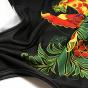 Хохлома - Зеленый / Трикотажное облегающее платье Мини с рукавами, вырез лодочкой / под заказ