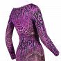 Леопард - Фуксия / Трикотажное облегающее платье Мини с рукавами, вырез лодочкой / под заказ