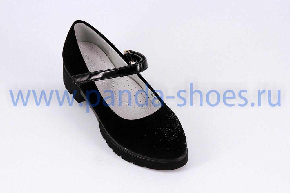 Черные замшевые туфли для девочек