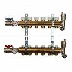 Коллекторная группа для отопления в сборе STOUT SMB0468 - 1quot; на 6 контуров 3/4quot;EK (латунь)