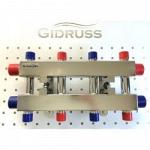 Модульный коллектор отопления Gidruss MKSS-60-5DU для гидрострелки из нержавеющей стали