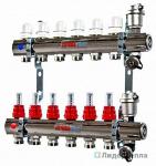 Коллекторный блок Valtec 1 дюйм, 5 x 3/4 дюйма, евроконус со встроенными расходомерами (VTc.596.EMNX.0605)