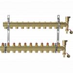 Комплект коллекторов Danfoss FHF-11 set с кронштейнами и воздухоотводчиками 11 контуров