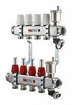 Коллекторный блок Valtec 1quot;х3/4quot; 7 выходов с расходомерами (нерж. сталь) VTc.586.EMNX.0607