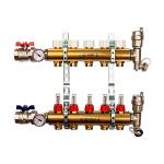 Коллектор Stout SMB 0473 000007 из латуни, в сборе с расходомерами 1quot;x3/4quot; на 7 выходов