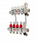 Коллекторная группа Valtec 1quot; х 8 отводов с расходомерами нержавеющая сталь