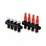 Коллектор с расходомерами Uponor Vario Plus пластиковый, выходы 6X 3/4 Евроконус