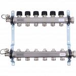 Uponor Smart S коллектор с клапанами стальной, выходы 6X3/4quot; евроконус 1088049