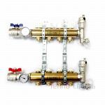 Коллектор Stout на 8 контуров 1quot;/3/4quot; SMB 0468 000008 из латуни с запорными клапанами