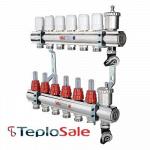 Коллекторный блок Valtec 1quot; x 3/4quot;, quot;евроконусquot;со встроенными расходомерами на 6 контуров
